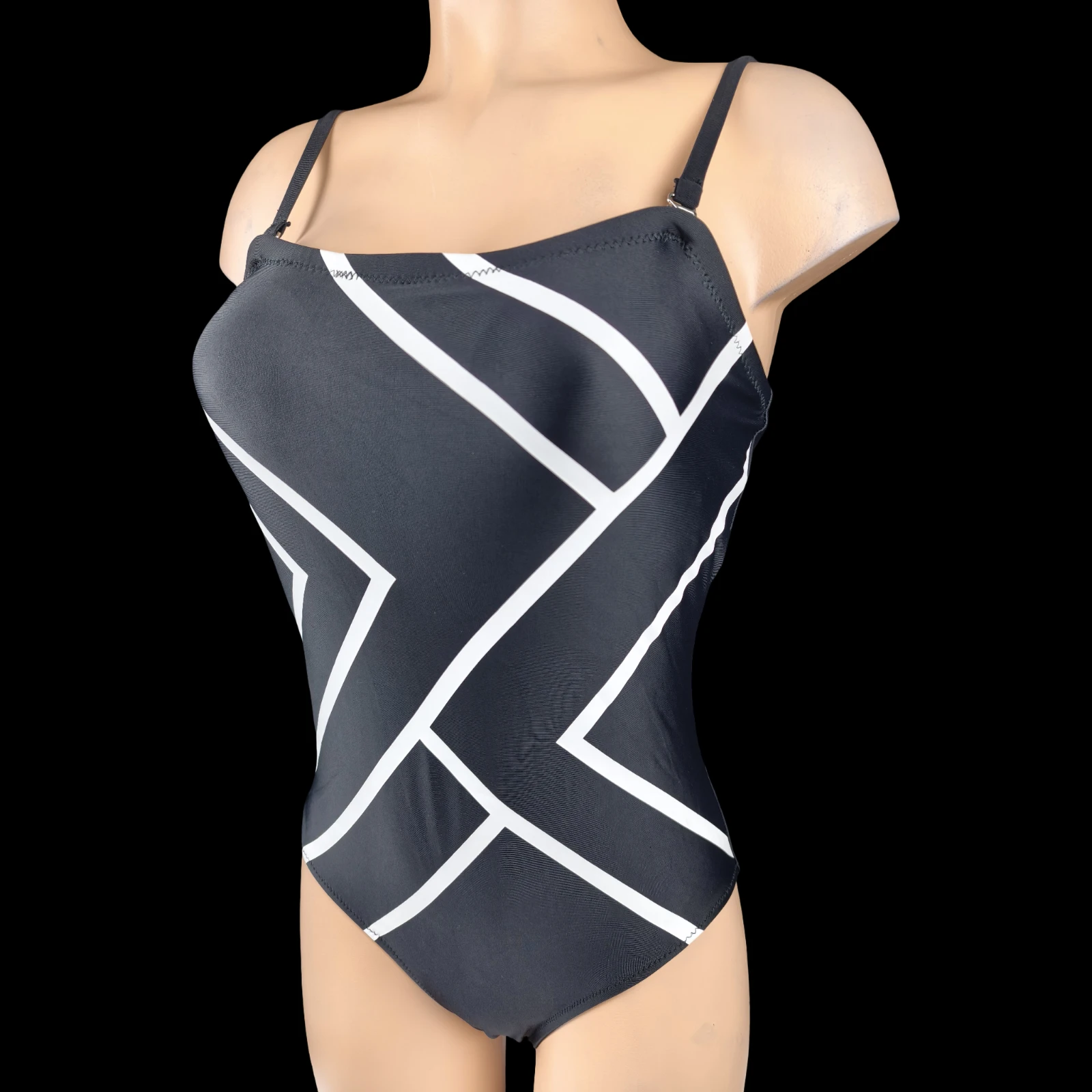 Bañador de 1 pieza negro con un aspecto gráfico atemporal – Nuevo Talla S 36/38 – photo 3